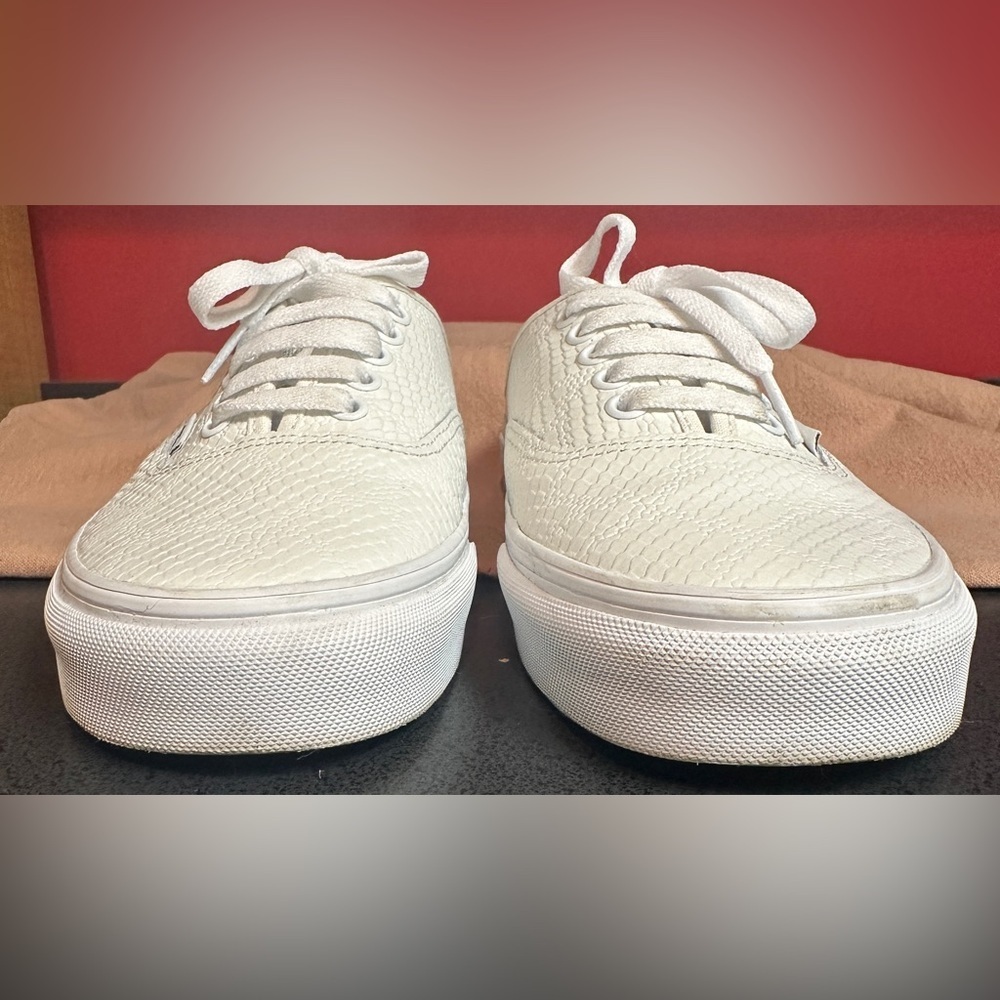 Vans White Leather Authentic Mule Python Blanc Wo… - image 5